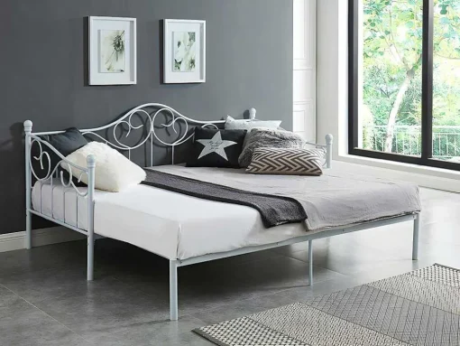 Onderuitschuifbed Sebille - Metaal - 90 X 200 Cm - Wit
