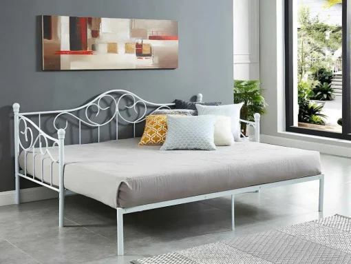 Onderuitschuifbed Sebille - Metaal - 90 X 200 Cm - Wit