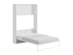 Opklapbaar Bed 140 X 200 Cm - Verticale Handmatige Opening - Wit - Malina Ii