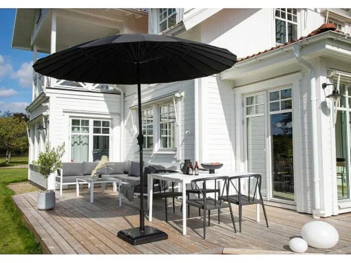 Palmetto Parasol Met Kantelfunctie Zwart.