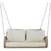 Pe Rotan Hangstoel - Tuinschommel - 2 Plaatsen - Met Kussens - Beige