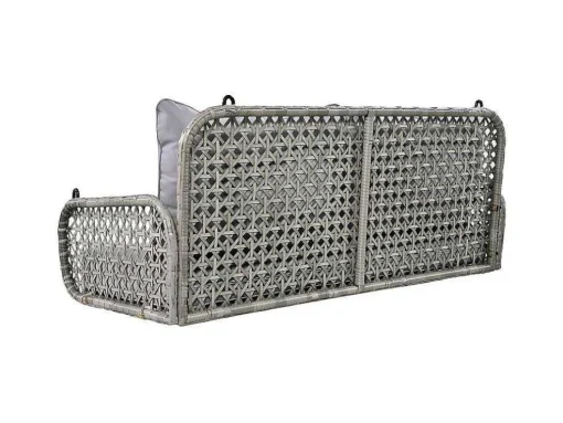 Pe Rotan Hangstoel - Tuinschommel - 2 Plaatsen - Met Kussens - Grijs