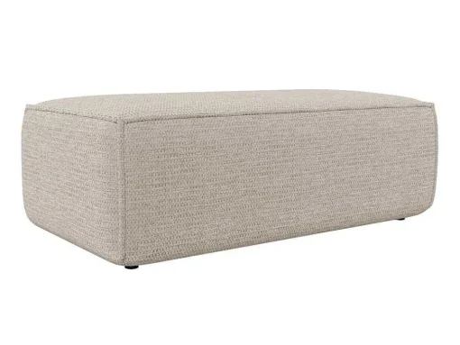 Poef In Beige Textuurstof Amelia