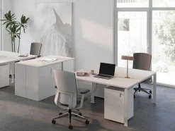 Professioneel Bureau Voor 2 Personen - Wit - L160 Cm - Downtown