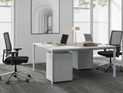 Professioneel Bureau Voor 2 Personen - Wit - L160 Cm - Downtown