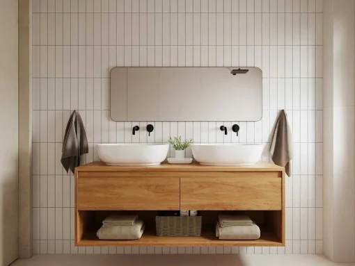 Rechthoekige Badkamerspiegel Met Zwarte Contour - 140X50 Cm - Demetria