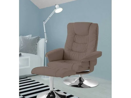 Relaxfauteuil + Kruk Cappucino