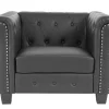 Relaxfauteuil Edinburgh Ronde Poten, Vierkante Voet, Zwart