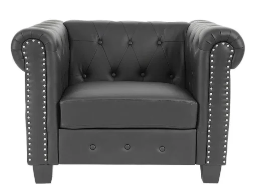 Relaxfauteuil Edinburgh Ronde Poten, Vierkante Voet, Zwart