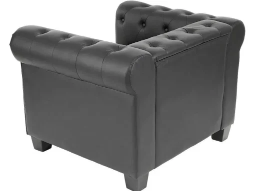 Relaxfauteuil Edinburgh Ronde Poten, Vierkante Voet, Zwart