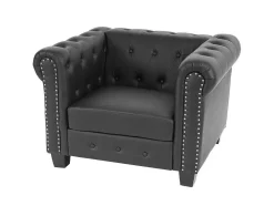 Relaxfauteuil Edinburgh Ronde Poten, Vierkante Voet, Zwart