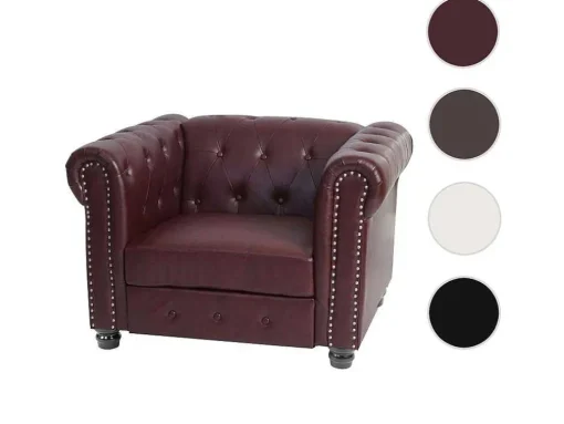Relaxfauteuil Edinburgh Ronde Poten, Ronde Poten, Roodbruin