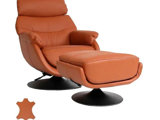 Relaxfauteuil Met Kruk Mcw-K99, Bruin