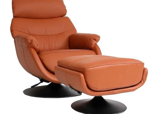 Relaxfauteuil Met Kruk Mcw-K99, Bruin