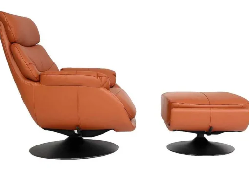 Relaxfauteuil Met Kruk Mcw-K99, Bruin