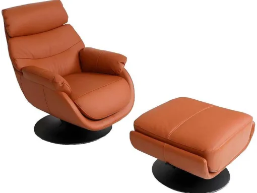 Relaxfauteuil Met Kruk Mcw-K99, Bruin