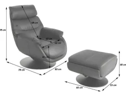 Relaxfauteuil Met Kruk Mcw-K99, Bruin