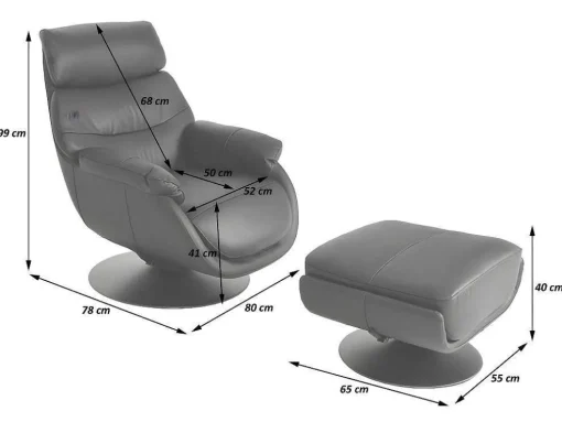 Relaxfauteuil Met Kruk Mcw-K99, Bruin