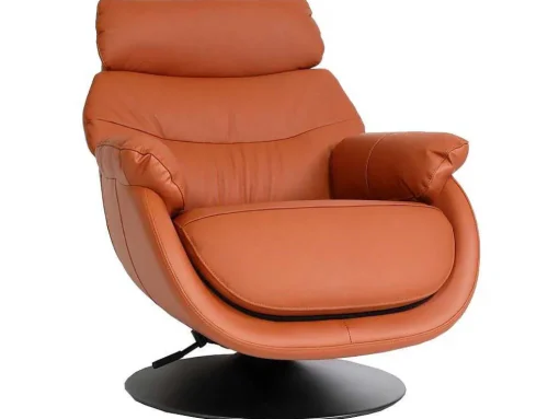 Relaxfauteuil Met Kruk Mcw-K99, Bruin