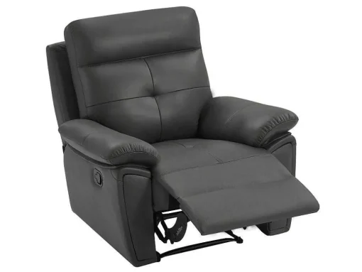 Relaxfauteuil Van Grijs Leer Vineta