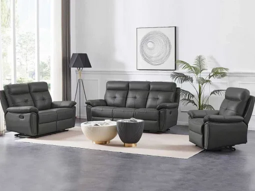 Relaxfauteuil Van Grijs Leer Vineta