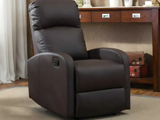 Relaxfauteuil Van Kunstleer Isao - Zwart