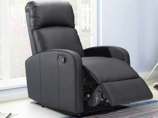 Relaxfauteuil Van Kunstleer Isao - Zwart