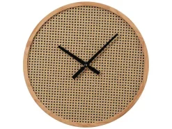 Rieten Wandklok - D60 Cm - Mdf En Hout - Naturel - Fietra