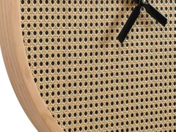 Rieten Wandklok - D60 Cm - Mdf En Hout - Naturel - Fietra