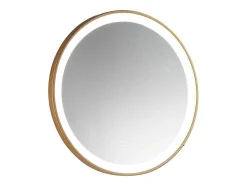 Ronde Badkamerspiegel Met Ledverlichting En Goudkleurige Lijst Diameter 80 Cm Numea
