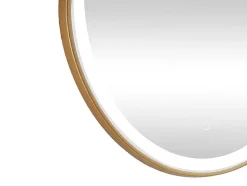 Ronde Badkamerspiegel Met Ledverlichting En Goudkleurige Lijst Diameter 80 Cm Numea