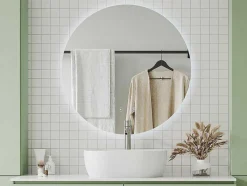 Ronde Badkamerspiegel Zonder Kader Anticondens Met Ledverlichting Diameter 90 Cm Romula
