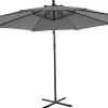 Ronde Hangparasol - Grijs - Staal - Ledverlichting - Diameter: 2,93 M - Pocota