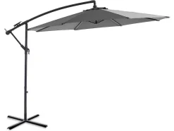 Ronde Hangparasol - Grijs - Staal - Ledverlichting - Diameter: 2,93 M - Pocota