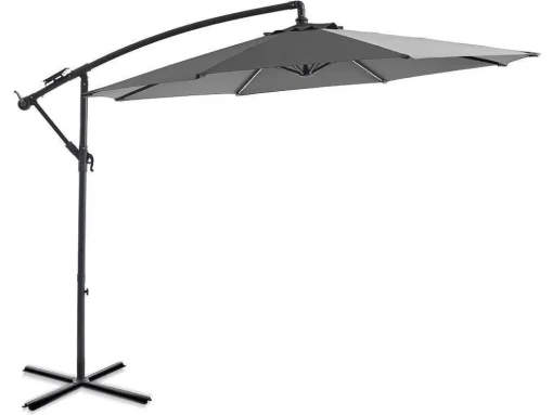 Ronde Hangparasol - Grijs - Staal - Ledverlichting - Diameter: 2,93 M - Pocota