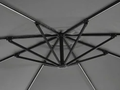Ronde Hangparasol - Grijs - Staal - Ledverlichting - Diameter: 2,93 M - Pocota