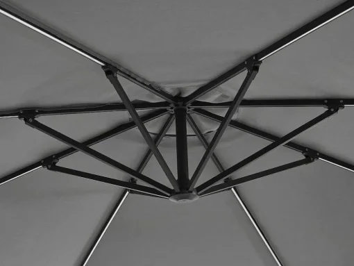 Ronde Hangparasol - Grijs - Staal - Ledverlichting - Diameter: 2,93 M - Pocota
