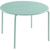 Ronde Metalen Tuintafel Mirmande - D.110 Cm - Amandelgroen
