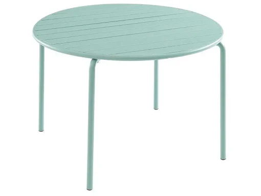 Ronde Metalen Tuintafel Mirmande - D.110 Cm - Amandelgroen