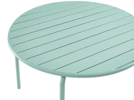 Ronde Metalen Tuintafel Mirmande - D.110 Cm - Amandelgroen