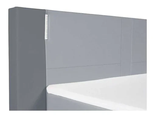Samenstelling Boxspring Hoofdbord Met Leds + Lattenbodems + Matras + Dekmatras Asti Van Ysmee - 160 X 200 Cm - Antraciet En Lichtgrijs