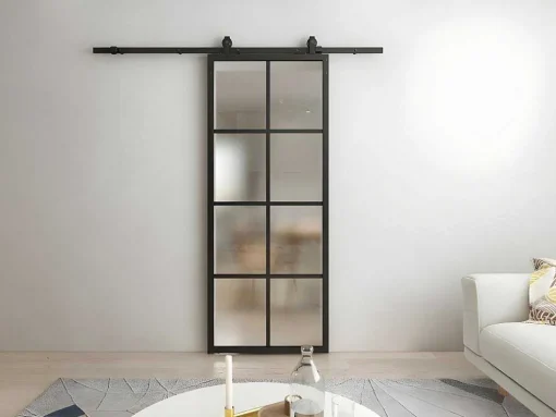 Schuifdeur Wilden - H205 X L83 Cm - Aluminium En Gehard Glas