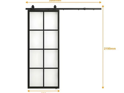 Schuifdeur Wilden - H205 X L83 Cm - Aluminium En Gehard Glas