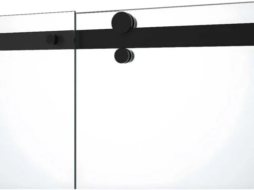 Schuifdouchedeur Met Wieltjes Mat Zwart Industriele Stijl - 120 X 195 Cm - Anakao