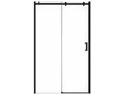 Schuifdouchedeur Met Wieltjes Mat Zwart Industriele Stijl - 120 X 195 Cm - Anakao