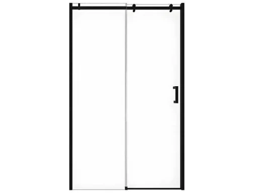 Schuifdouchedeur Met Wieltjes Mat Zwart Industriele Stijl - 120 X 195 Cm - Anakao