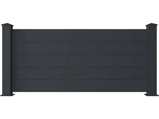 Schutting L189 X H78 Cm In Antraciet Aluminium - Otavio