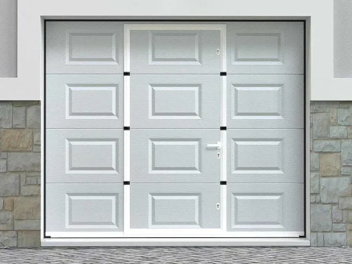 Sectionale Garagedeur Met Somfy Motor Cassette Centrale Deur Wit - Caopas