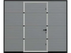 Sectionale Garagedeur Met Groefeffect Centrale Deur Grijs Met Somfy Motor - Noria