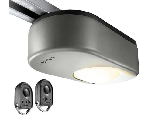 Sectionale Garagedeur Met Groefeffect Centrale Deur Grijs Met Somfy Motor - Noria